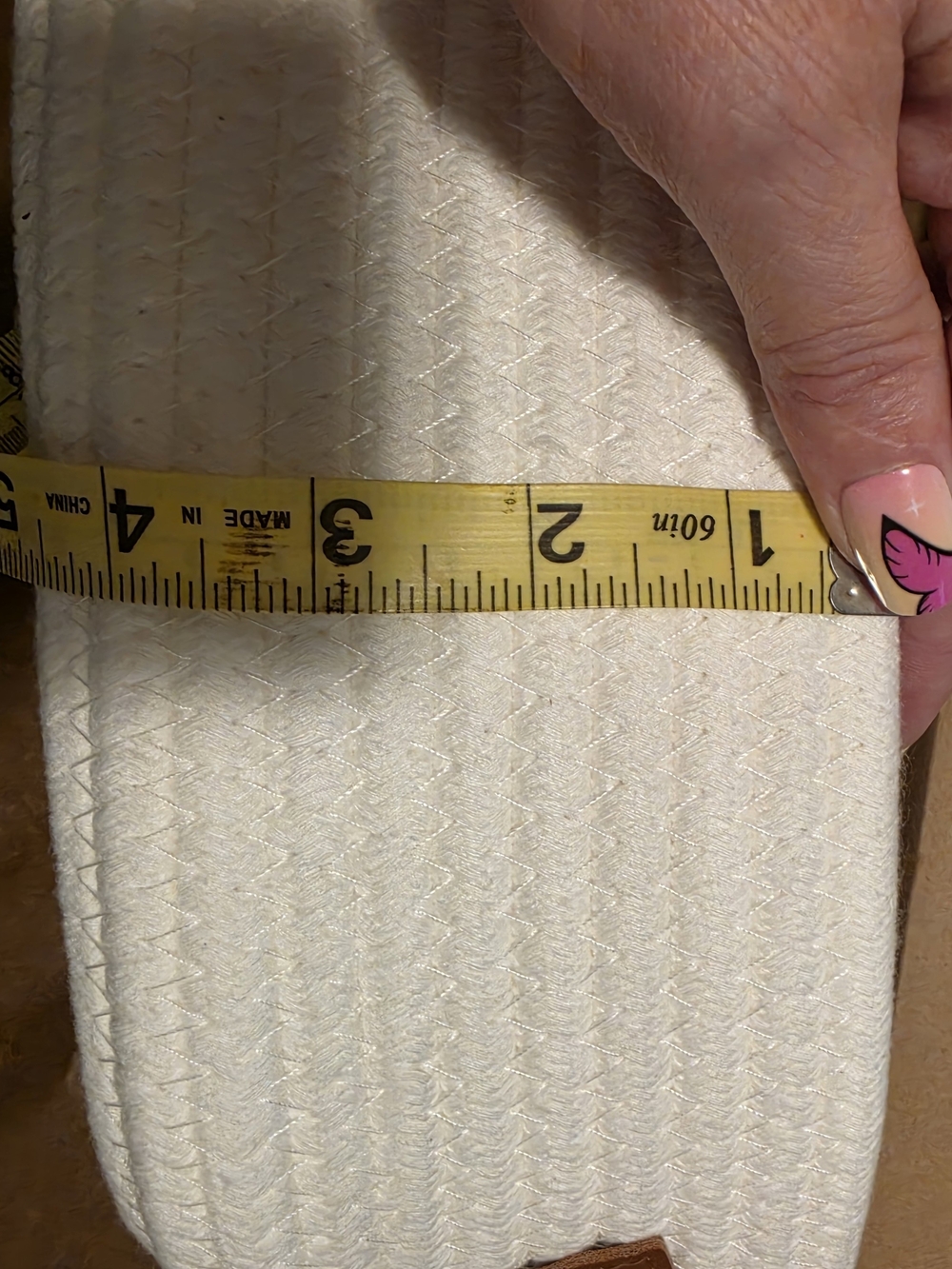 White Braided Rope Bucket With Small Handles - Picture 8 of 10